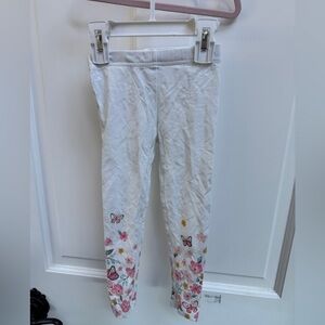 NWOT Carter’s 3T White & Pink Girls Floral Leggings Pants
